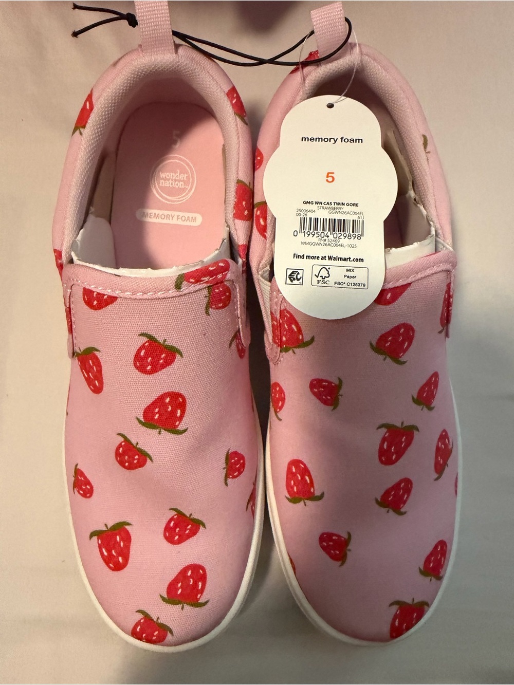 wonder nation Pink Strawberry Slip-On Kids Sneakers